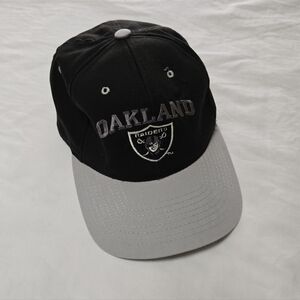 Vintage Oakland Raiders Hat Black Gray NFL Team Drew Pearson